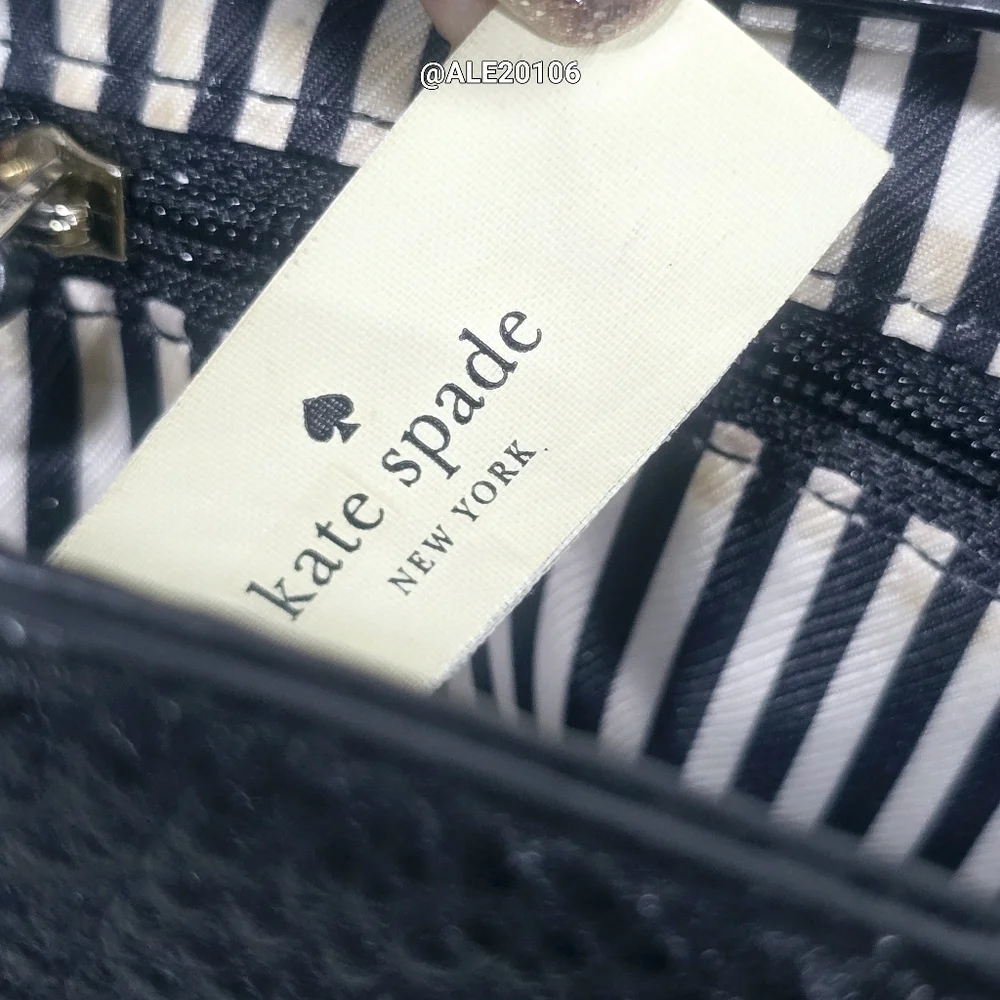 Kate Spade Black Leather Satchel with Gold Buckle